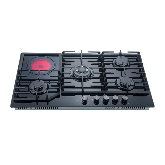 60cm Home Kitchen Multifunction Combined Hob: Gas & Ceramic Electric with 1 Ceramic Foyer and 4 Gas Burners