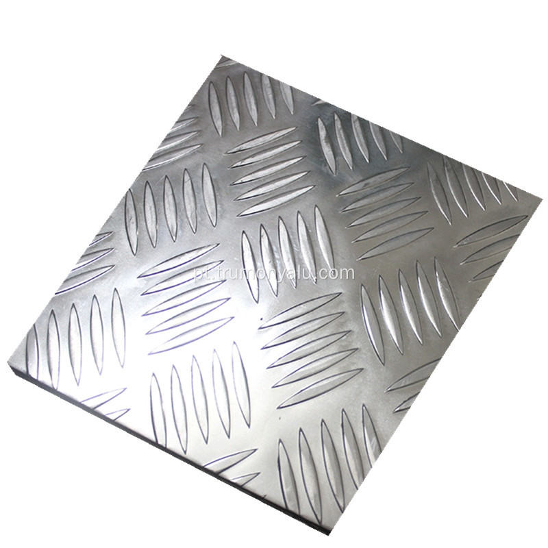 Folha xadrez de alumínio com barra alta para piso antiderrapante