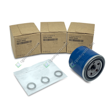 CG Auto Parts Genuine OEM Engine Oil Filter 26300-35505-ST & Drain Plug Gasket 21513-23005 for Hyundai Kia Mazda