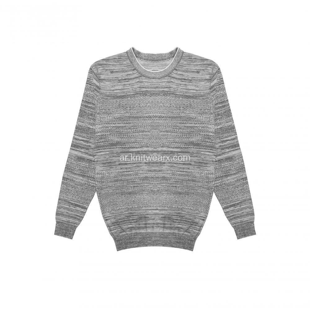 سترة رجالية محبوكة فحم AB Yarn Crewneck Pullover