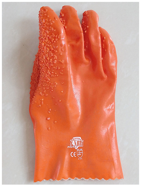 Orange pellet gloves for cold protection