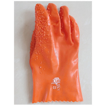 Orange PVC particles Cotton lining Anti-slip gloves