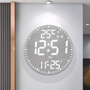 Horloge murale à télécommande LED moderne avec calendrier et affichage de température