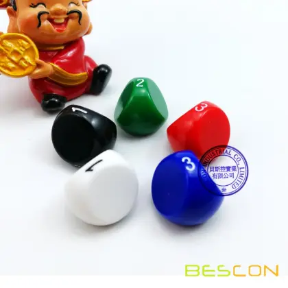BESCON 3 Sides Dice, D3 Die, Multi-Sides Dice, Unusual Dice, Assorted Color