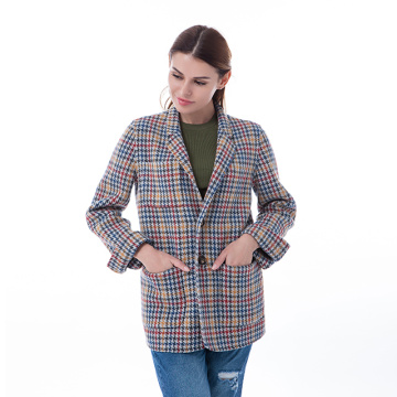 Thousand Birds Checker Cashmere Coat