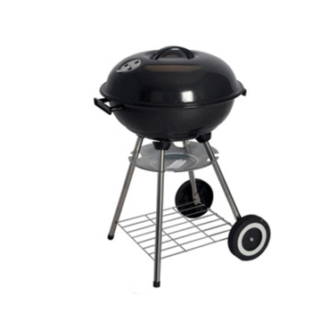 Wholesale Camping Outdoor Apple Shape Lid Folding Portable Mini 17'' Charcoal Barbecue Grills Kettle Grill with Casters