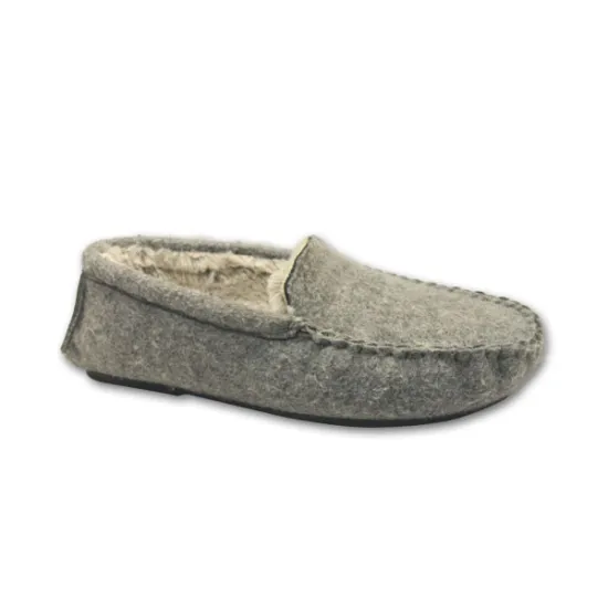 Comfortable men cheap soft felt plush indoor slipper