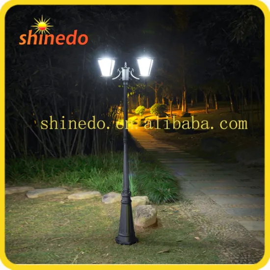 Two heads super bright aluminum solar pole light for outdoor garden park