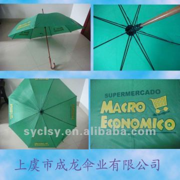 promotional straight umbrella with wooden handle