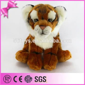Soft lifelike cute striped tiger custom plush tiger toy plastic eyes