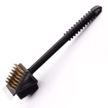 3 in 1 BBQ Grill Brush, Scraper and Sponge with Long Handle Barbecue Accessories
