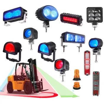 Round Aluminum LED Forklift Warning Light - Blue Spotlight Safety Warning