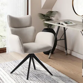 Modern Vintage Kitchen Furniture: Designer Living Room Chairs with Metal Legs and Leather Upholstered Dining Chairs