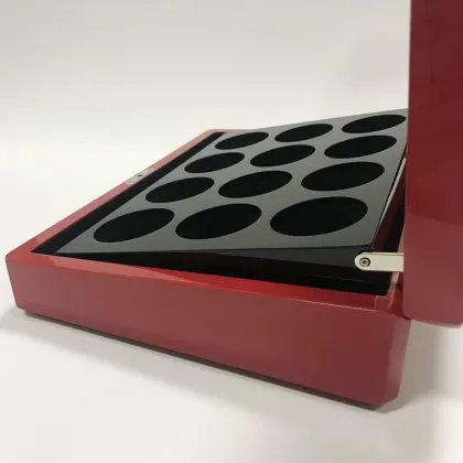 Red Tea Gift Box Wood Tea Storage Case