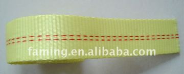 Flat yellow polyester webbing sling 10 ton