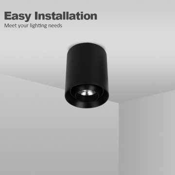 Downlight LED COB montado en superficie con foco cilíndrico