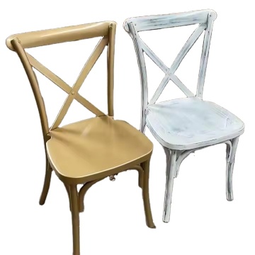 Durable Resin Plastic Cross Back Dining Chair for Events, Weddings, and Banquets