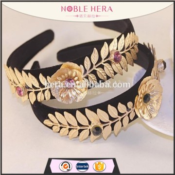 Hot Sale Baroque Headband Metal Hairband Gold Leaves Headband wx2