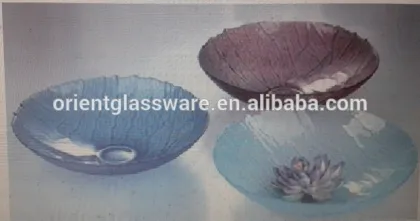 Round colorful glass plate ,cheap glass plate,bulk glass plates