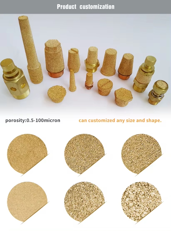 custom size shape sintered bronze filter