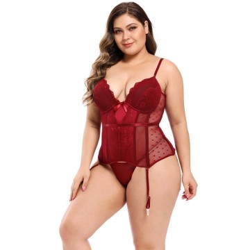 Nice Price Tulle Overlay Corset with Matching Panties