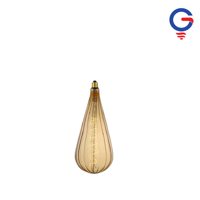 Dark Brown Vertical Striped Glass LED Bulb