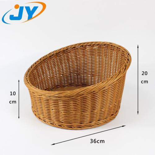 Supermarket Fruit Vegetalbe Basket Plastic washable rattan bread basket with LEGB Supplier
