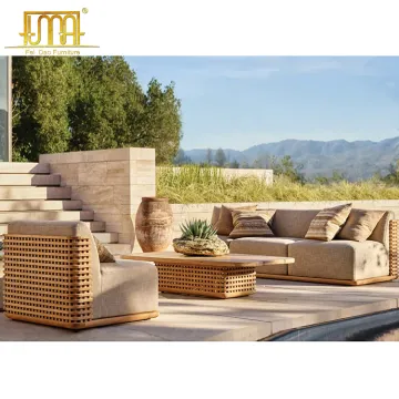 Teak Garden Furniture: Luxury Solid Wood Sofa Set for Deep Seating