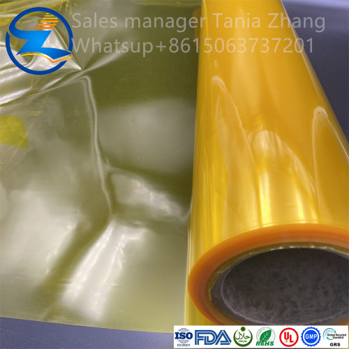 High quality yellow color PVC translucent film