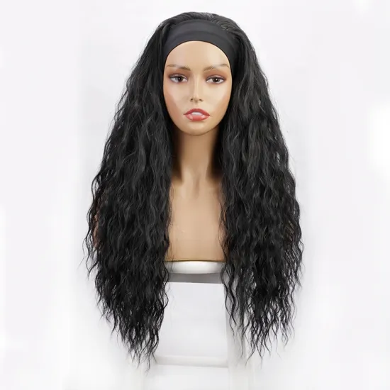 Wholesale Water Curly Braiding Hair Wig Extension Cheap Clip Ombre Kinky Fiber Hair Synthetic For Black Women Headband Wigs