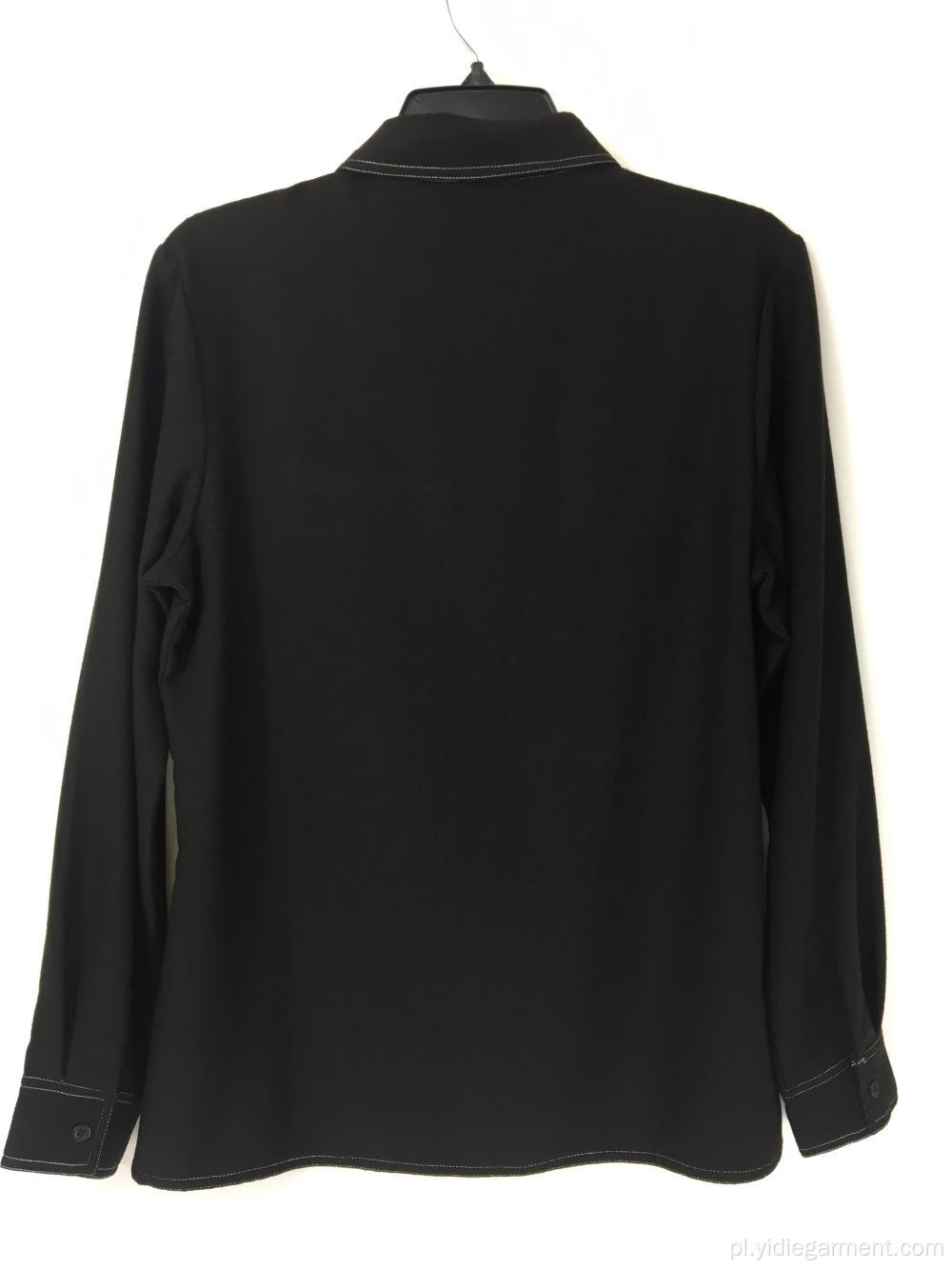 Koszula dżinsowa z długim rękawem w kolorze czarnym
