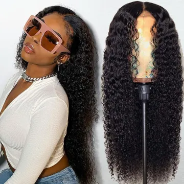 100% Brazilian Human Hair Wig Hd Transparent Swiss Full Lace Wig,360 Lace  Front Wig,Curly Cuticle Aligned Lace Front Wig