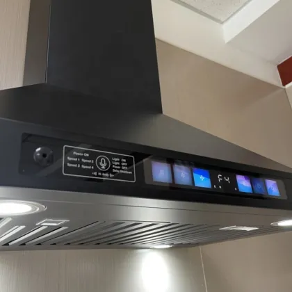 90CM Smart Push Button Range Hood Stainless Steel Vent Hood