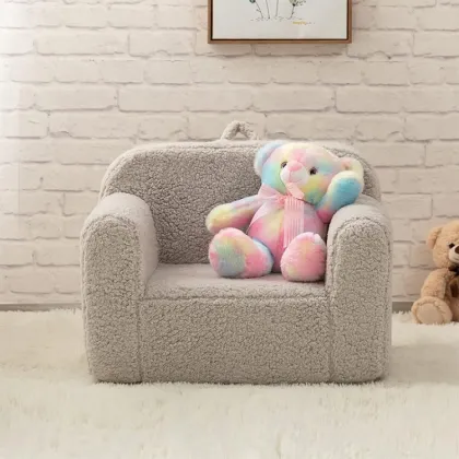 Teddy Velvet Plaid Comfortable Sofa In A Box