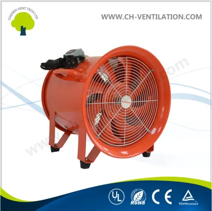 Portable explosion proof axial flow exhaust ventilator blower fan