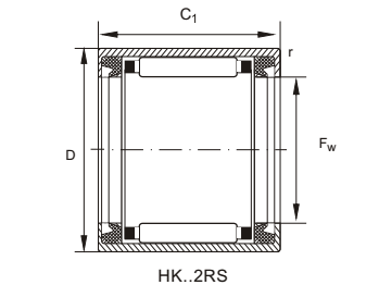 Drawn Cup Needle Bearing HK-2RS Series