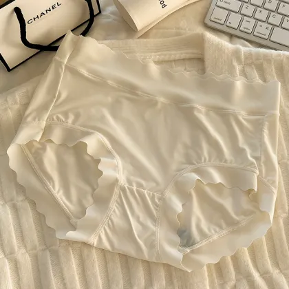 Women's Mid-Waist No Show Ice Silk Stretch Bikini Underpants