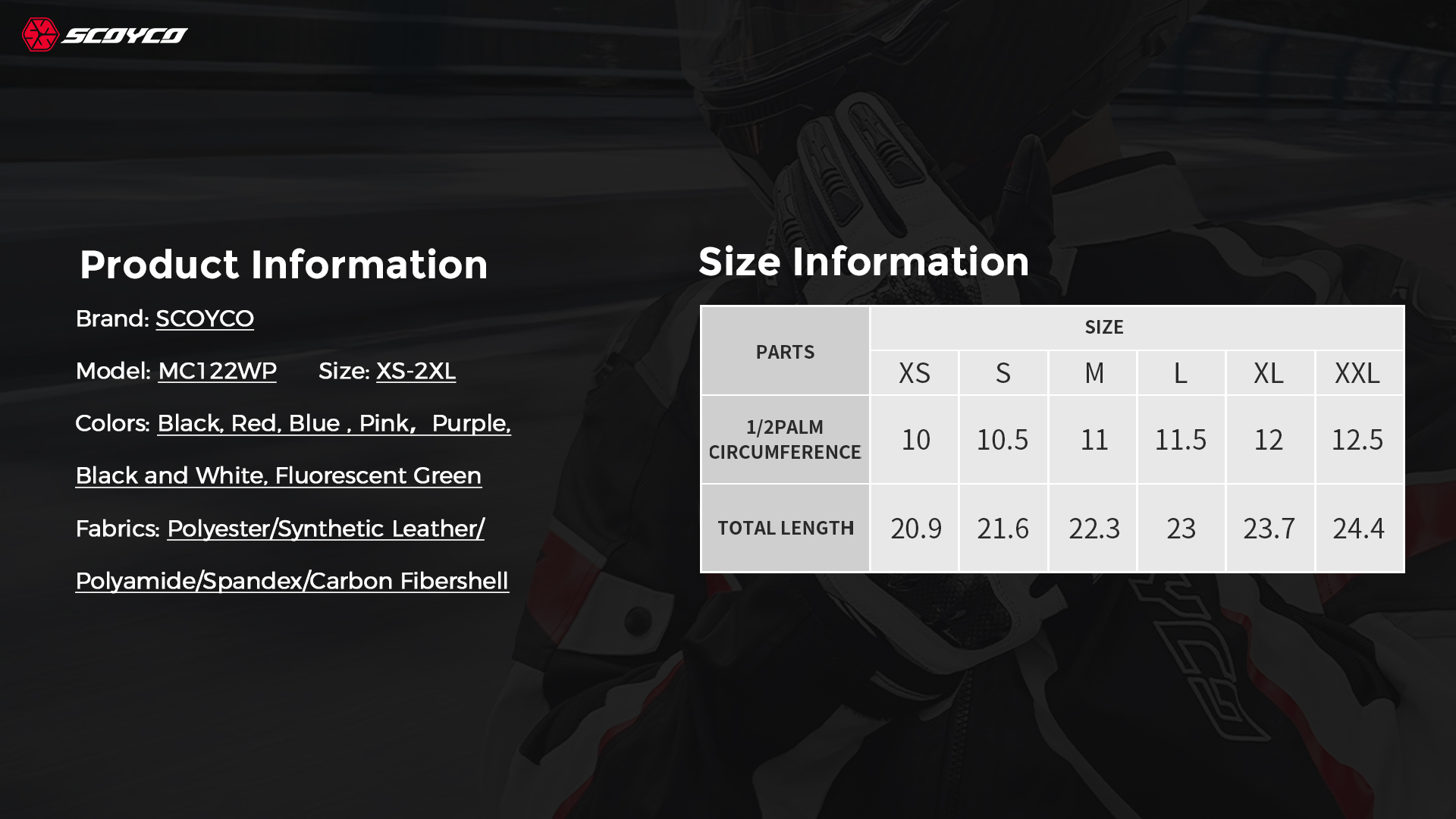 Carbon knuckle motorcycle gloves