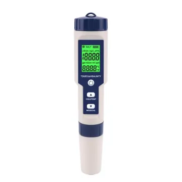 5-in-1 PH/TDS/EC/Salinity/TEMP Water Quality Tester Pen for Swimming Pools
