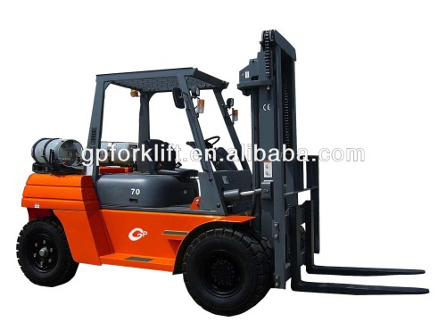 7Ton LPG forklift,duplex 3 meters mast,side shifter