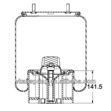 BPW 05.429.43.27.0 Rubber air bellow 4961NP02/ Air bag 1R11-800 Gas-filled air ride suspension system Plastic piston