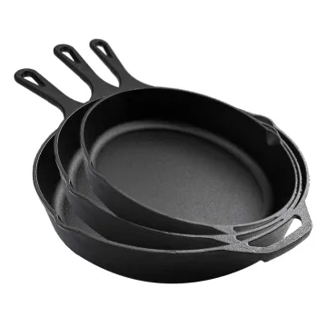 Pre-Seasoned Cast Iron Frying Pan Set with Iron Handles - Wholesale Cookware