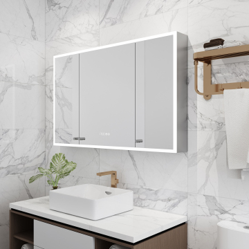 Oval LED Lit Hallway Cabinet with Mirror for Bathroom