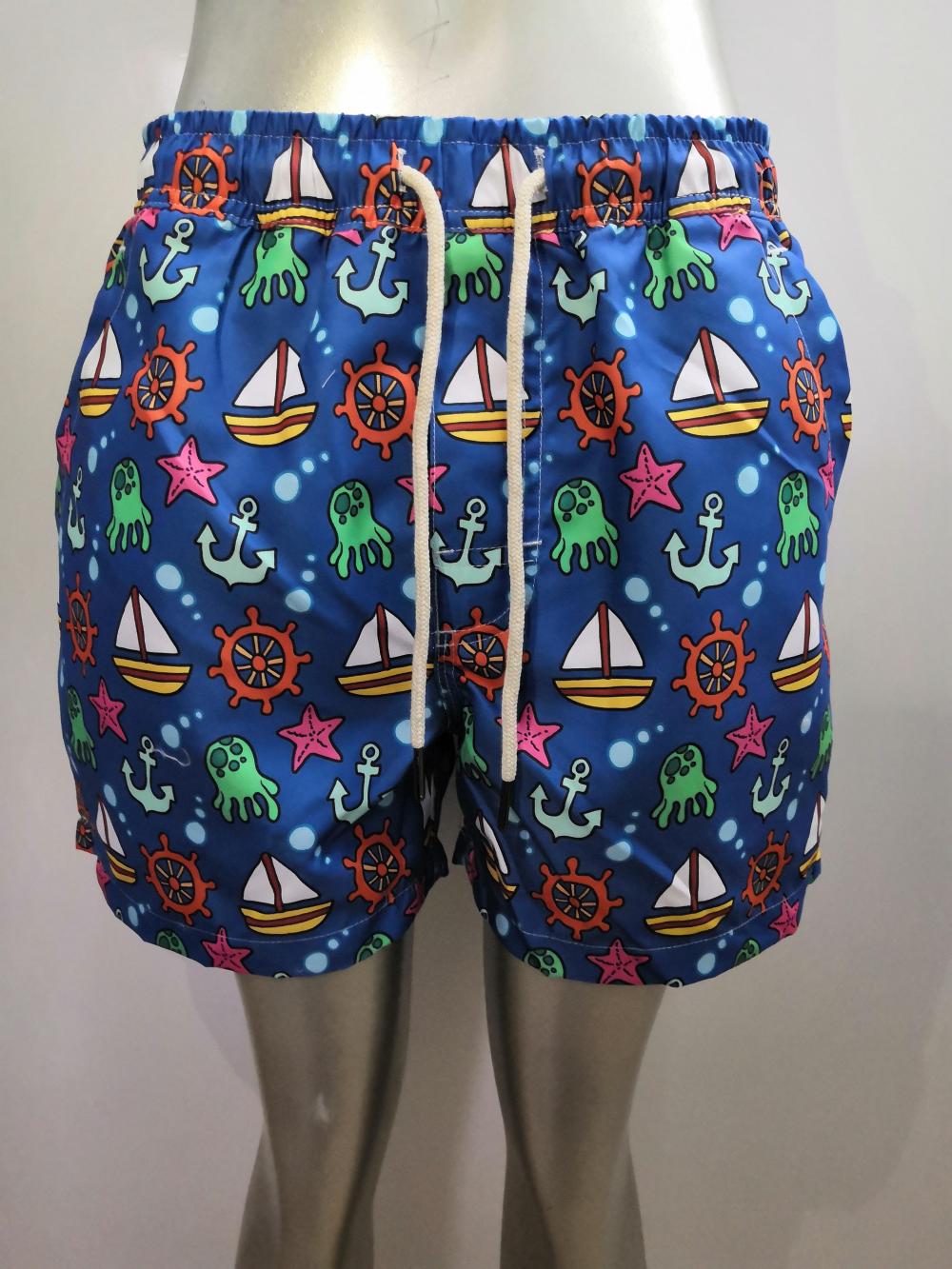 Blue Nautical Icon's Beach Shorts Heren