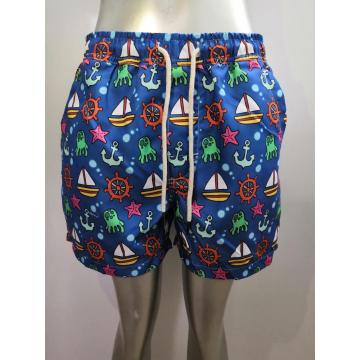Blue Nautical Icon Shorts de playa para hombres