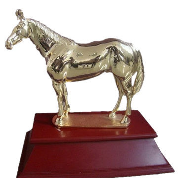 Horse trophy, made of metal