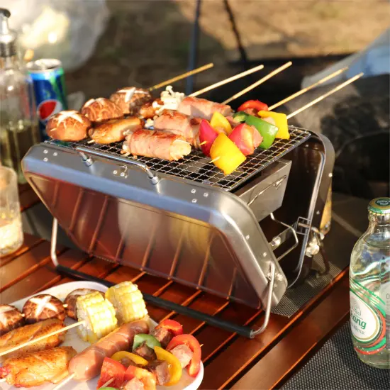 Carry Along This Foldable Bbq Grill Without Being Dragged Down Folding Base Camp Barbecue Grill