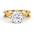ဇိမ်ကျသော 18K အဝါရောင်ရွှေစိန်လက်စွပ်