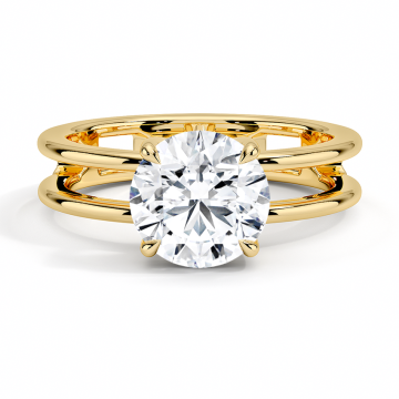 ဇိမ်ကျသော 18K အဝါရောင်ရွှေစိန်လက်စွပ်