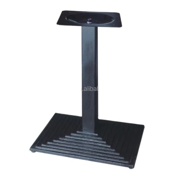 Antique Heavy Black Cast Iron Restaurant Table Base with Chrome Pedestal Legs
